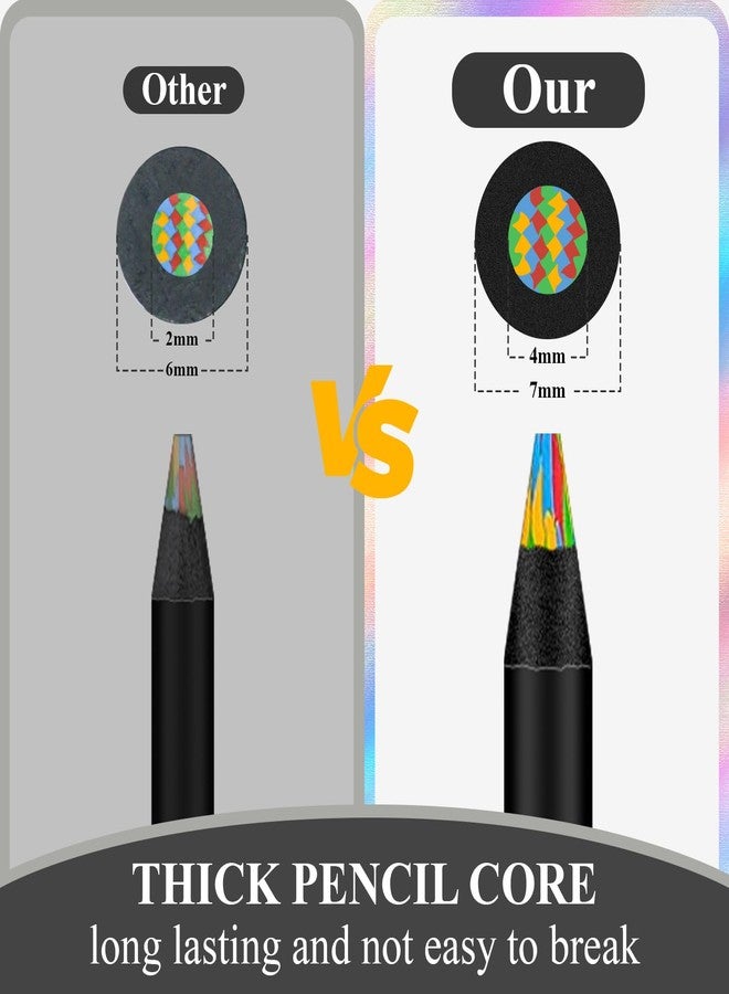 Aenir Stocking Stuffers Art Supplies,12 Colors Rainbow Pencils, Multi Colored Pencils Set for Adult Coloring, Professional Art Supplies for Artists, Perfect Easter Basket Stuffers & Gifts. - Image 4